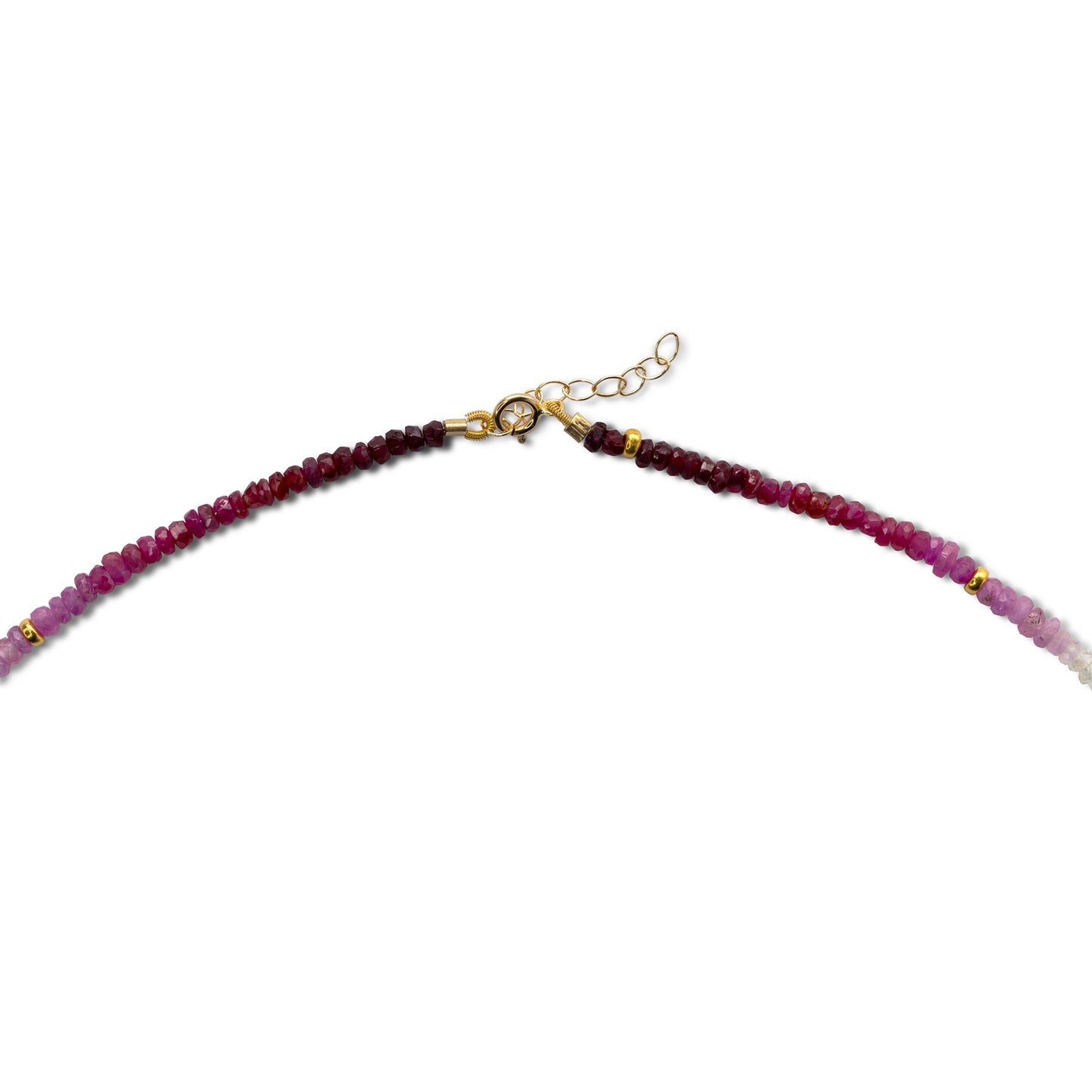Ruby Ombre Gold Station Necklace