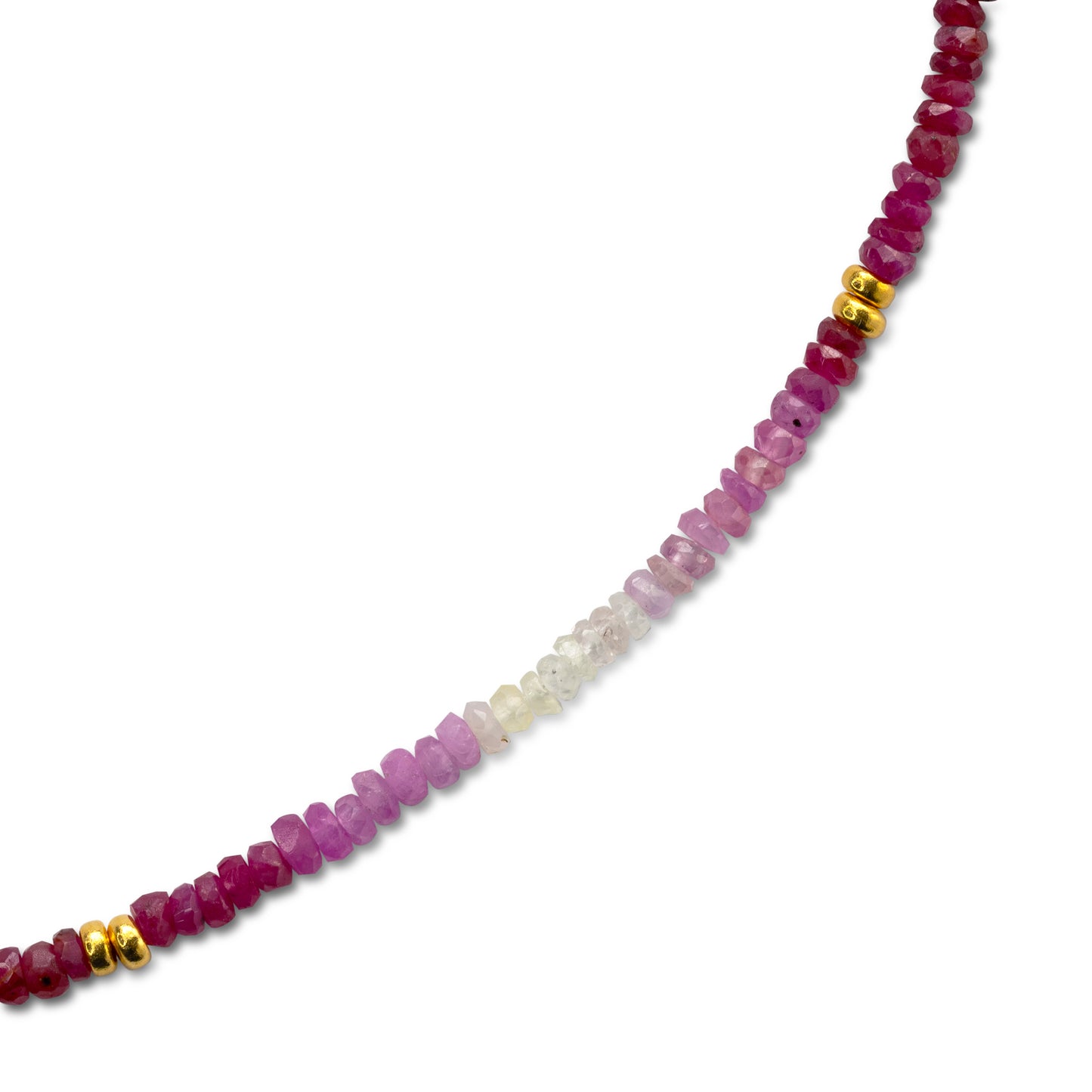 Ruby Ombre Gold Station Necklace