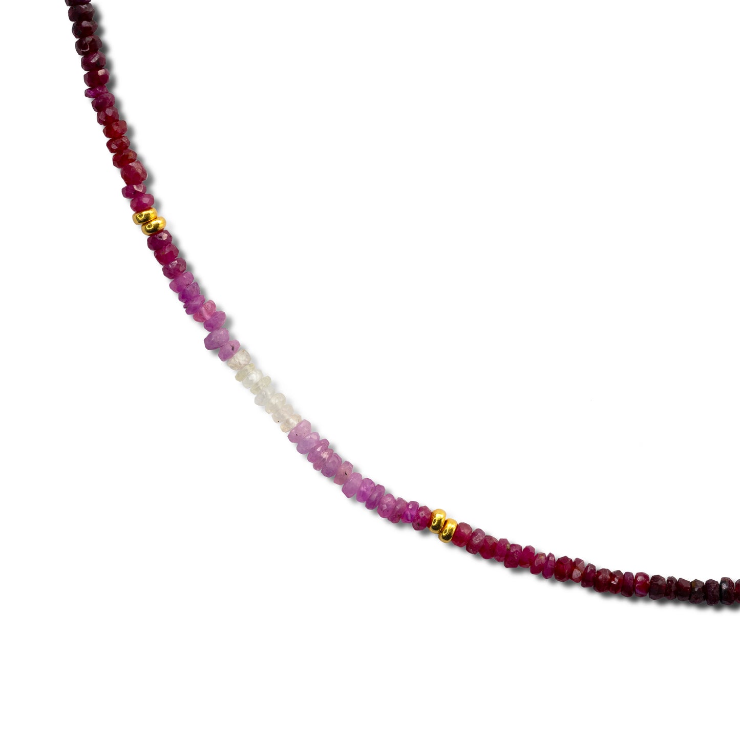 Ruby Ombre Gold Station Necklace