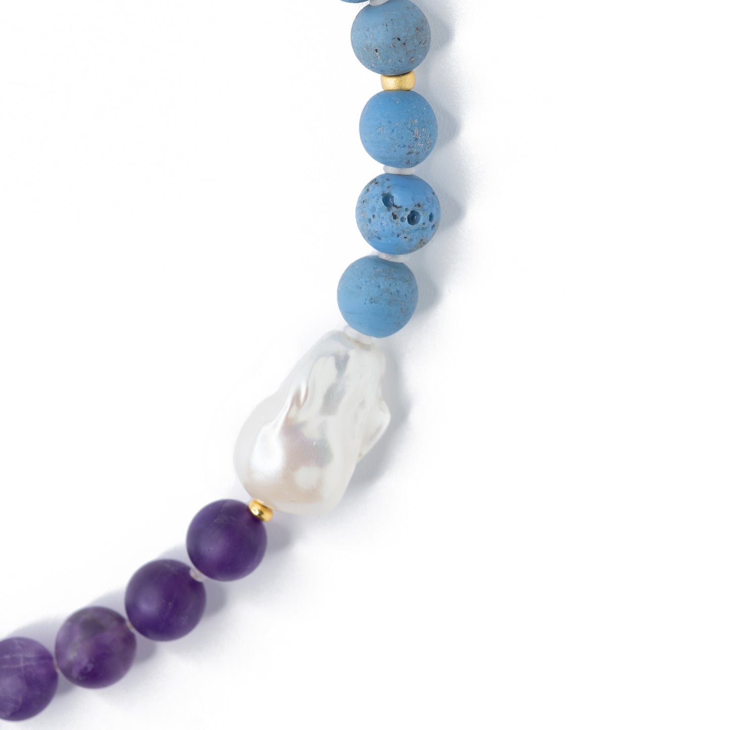 The Seaside Necklace - Pearl Chalcedony Gold Necklace