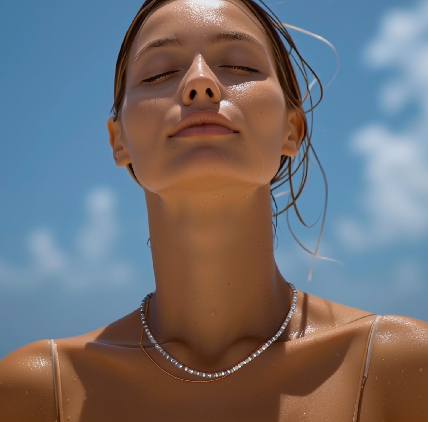 Tanzanite Pearl Necklace 14K Gold