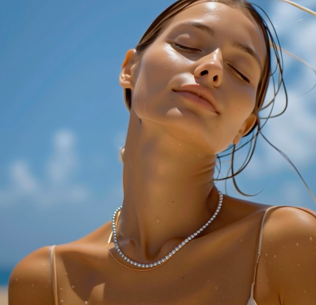 Tanzanite Pearl Necklace 14K Gold