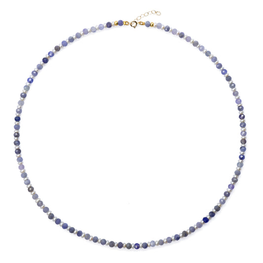 Tanzanite Pearl Necklace 14K Gold