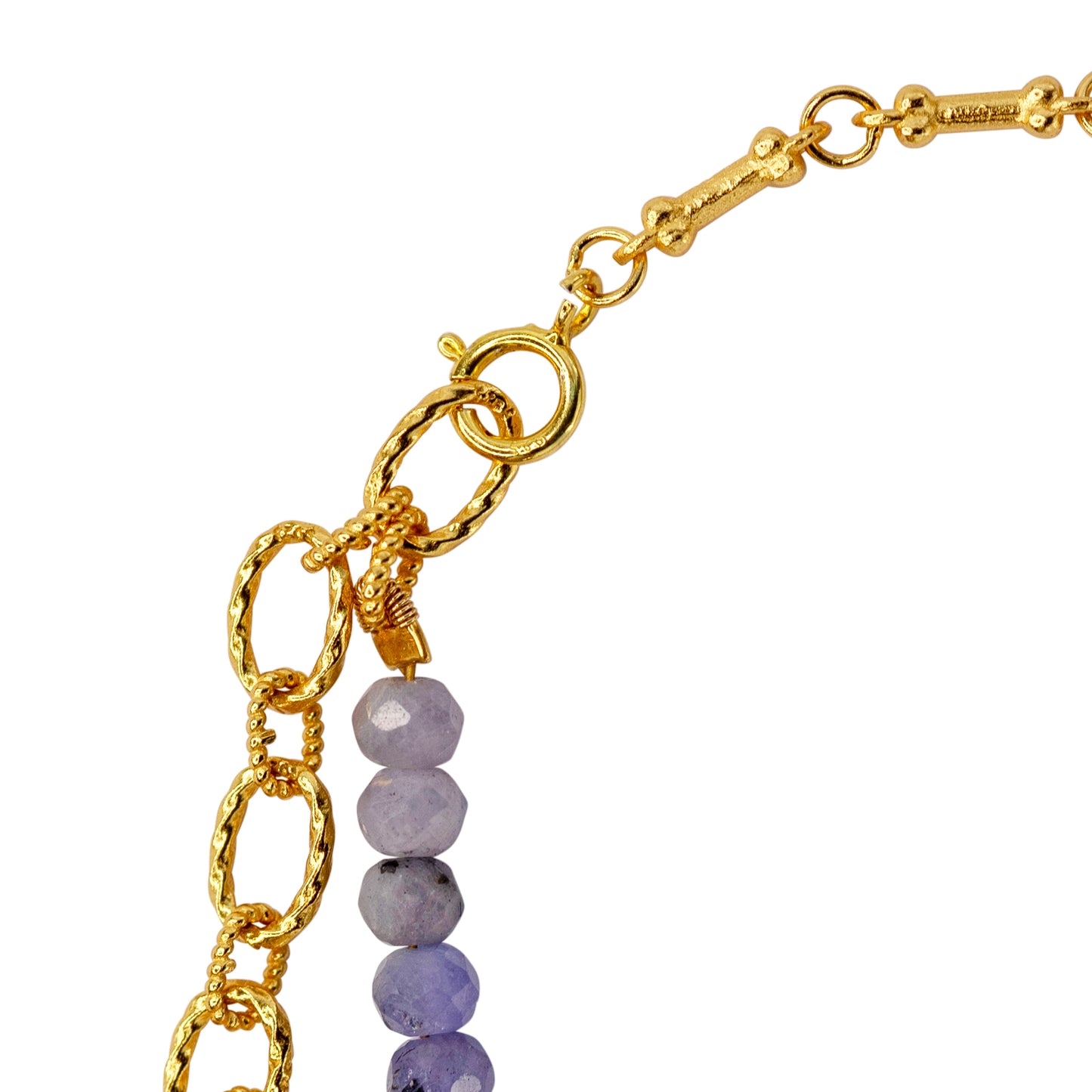 Tanzanite & Dog Bone Chain Bracelet