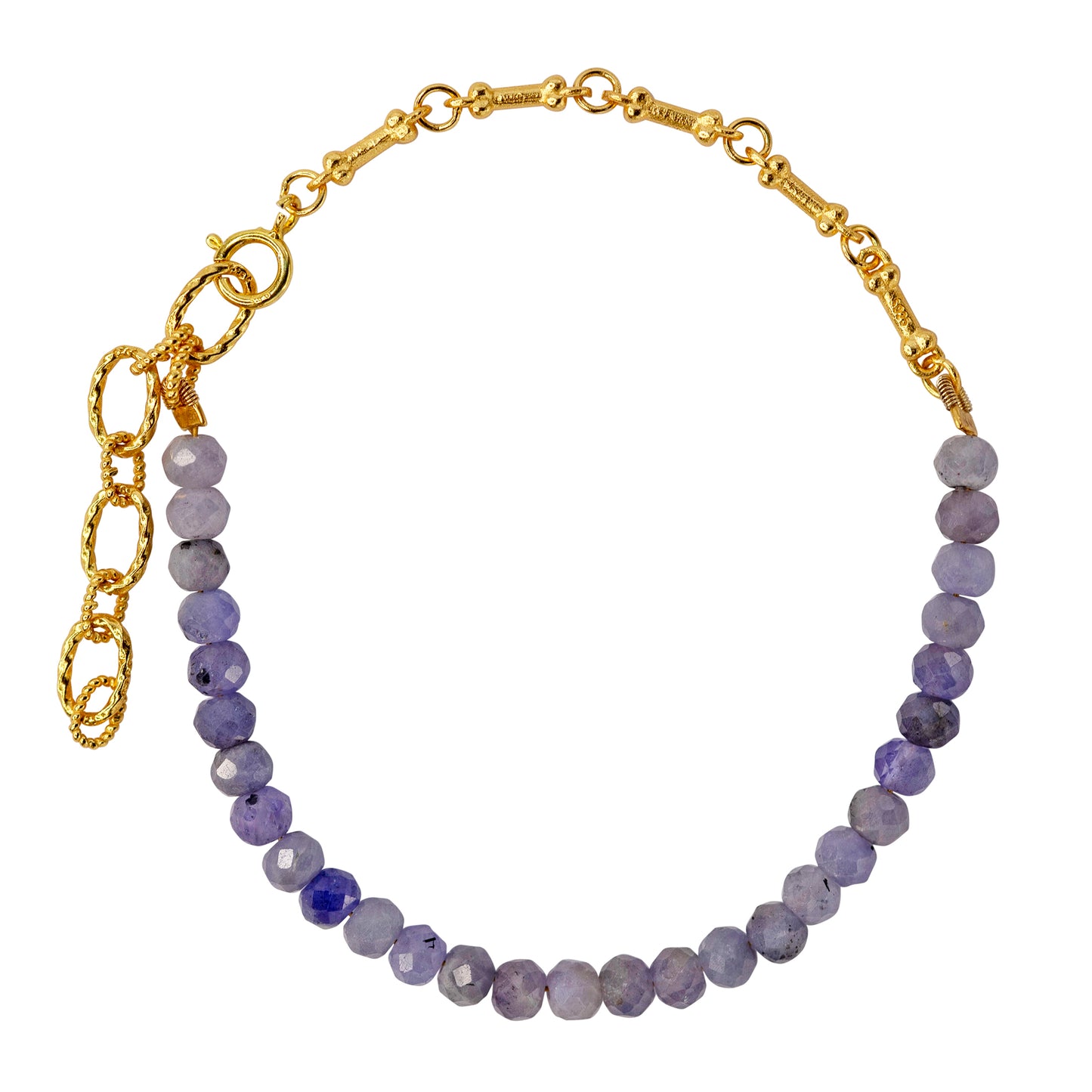 Tanzanite & Dog Bone Chain Bracelet