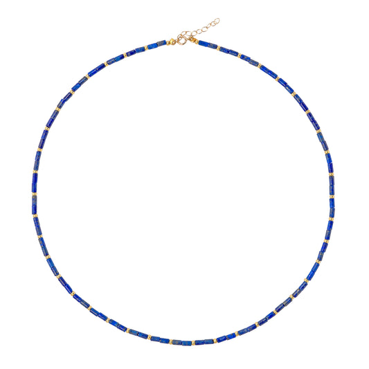 Tiny Lapis Lazuli Tube Princess Necklace