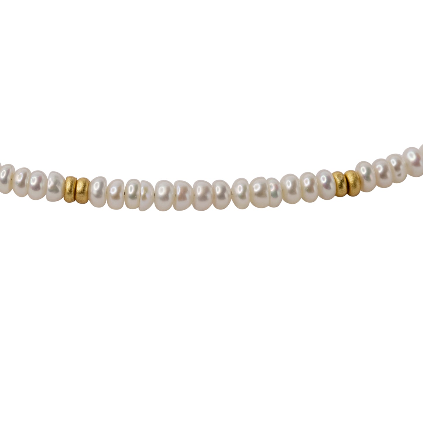Tiny Pearl Gold Station Necklace