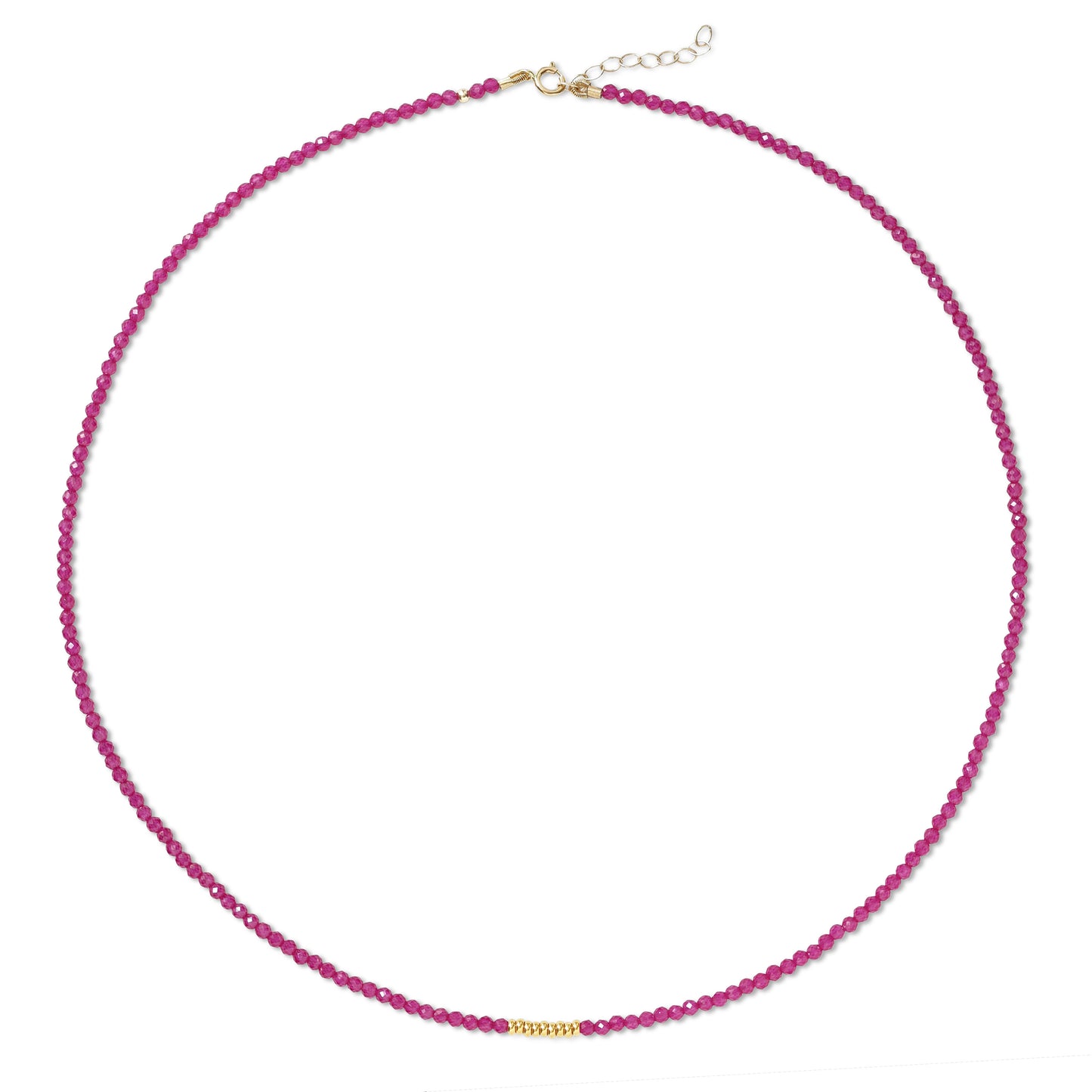 Tiny Ruby Gold Cluster Necklace