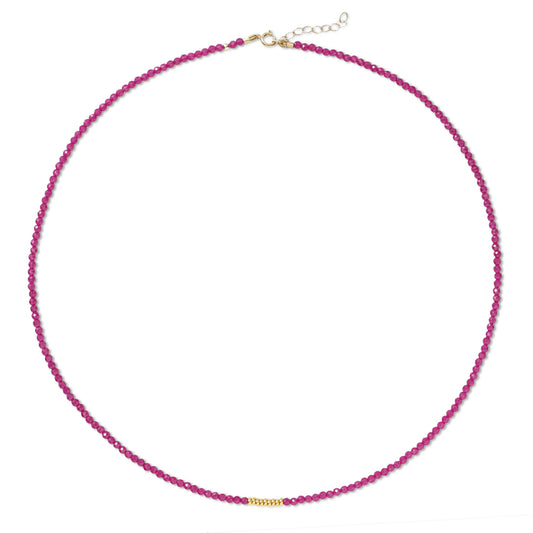 Tiny Ruby Gold Cluster Necklace