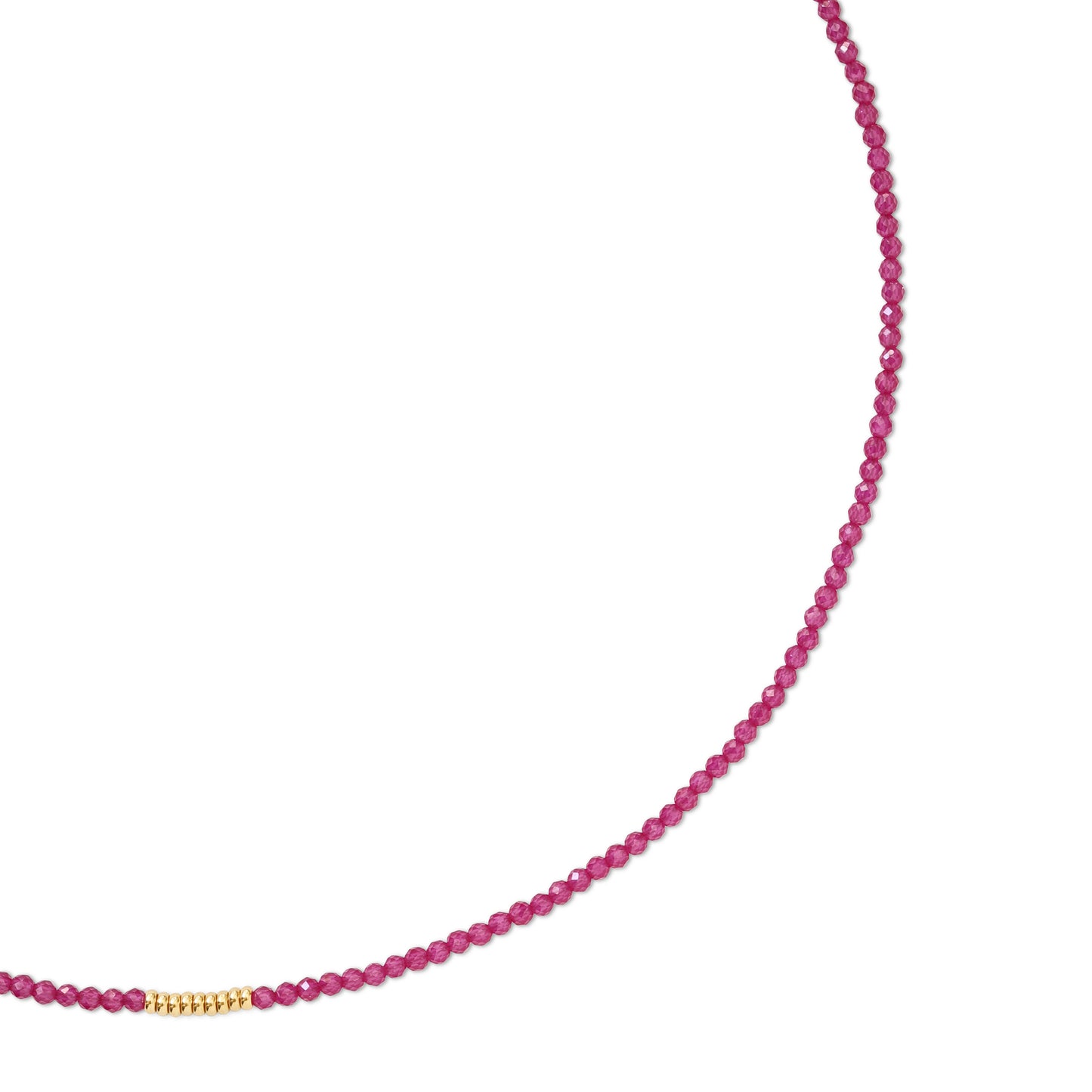 Tiny Ruby Gold Cluster Necklace