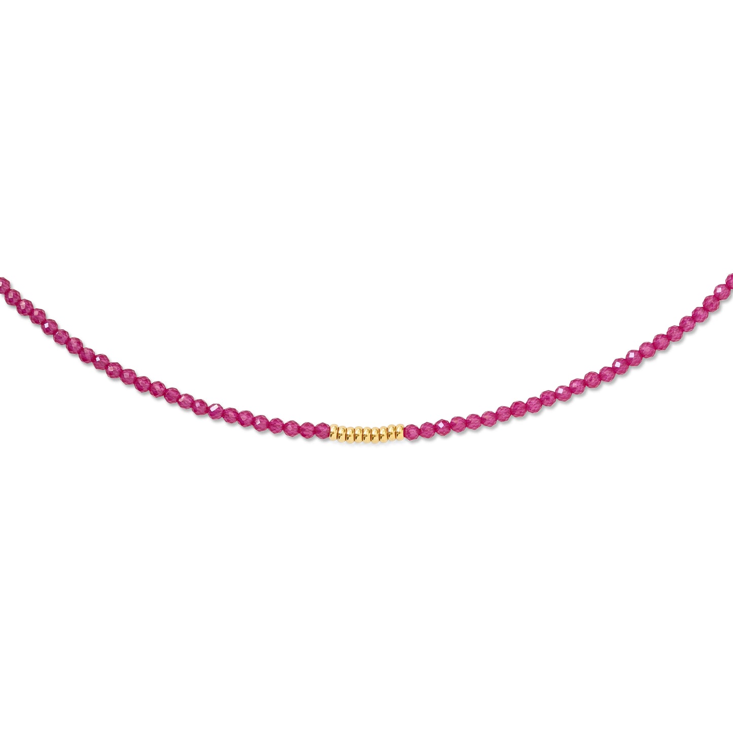 Tiny Ruby Gold Cluster Necklace