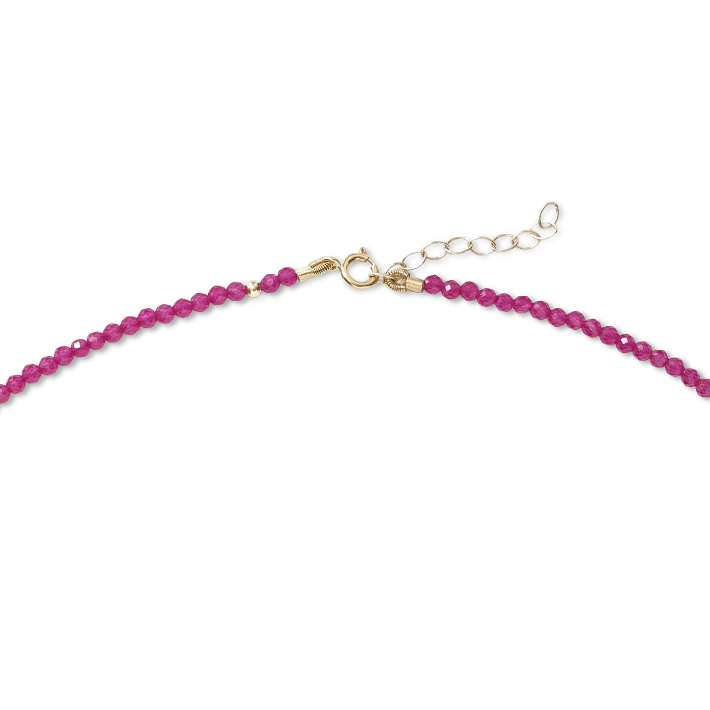Tiny Ruby Gold Cluster Necklace