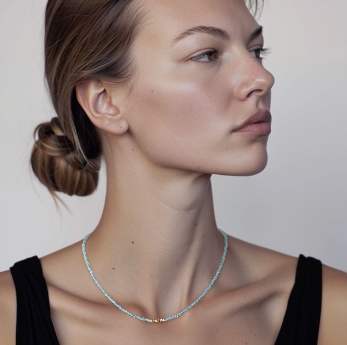 Tiny Topaz Gold Cluster Necklace