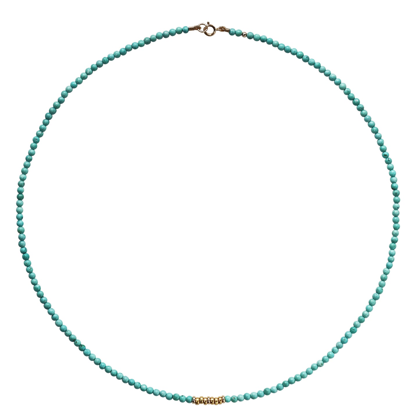 Tiny Turquoise Gold Cluster Necklace