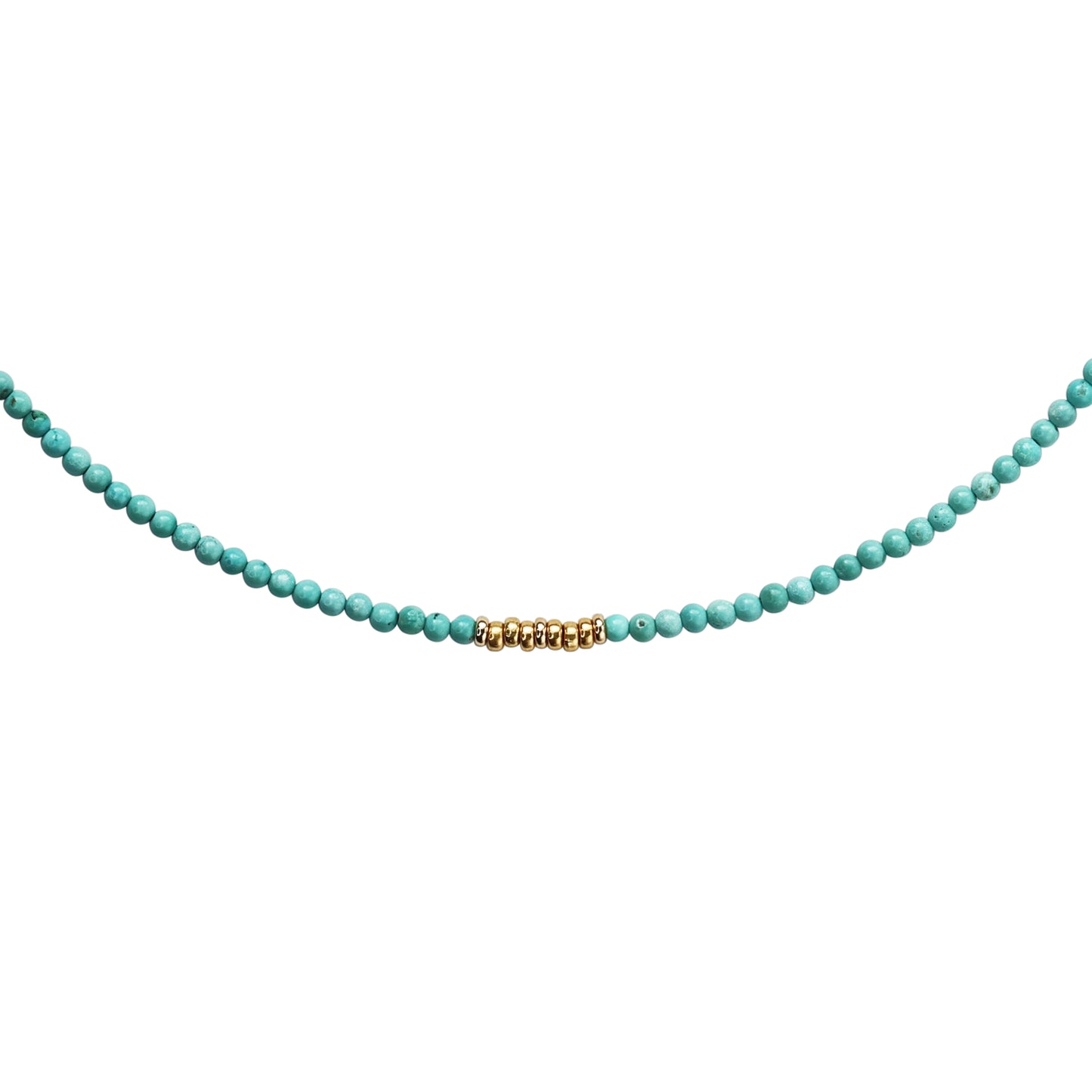 Tiny Turquoise Gold Cluster Necklace