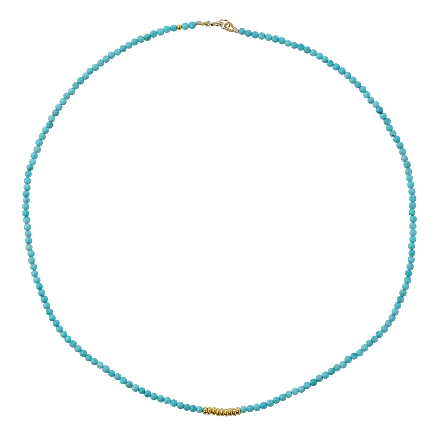 Tiny Turquoise 14K Gold Necklace