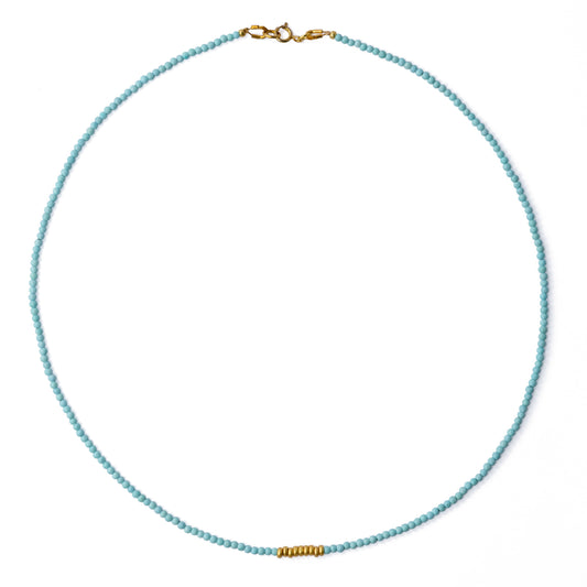 Tiny Turquoise 14K Gold Necklace