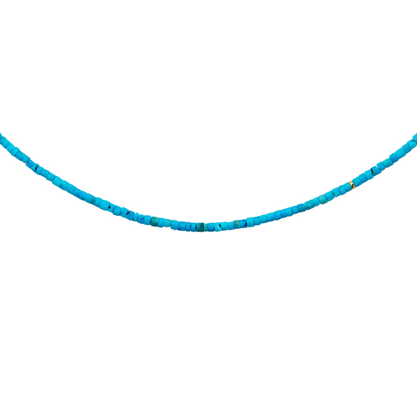 Tiny Turquoise Tube 18k Gold Necklace
