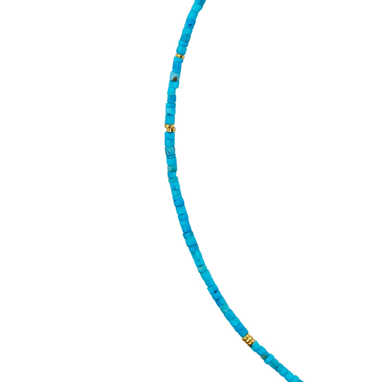 Tiny Turquoise Tube 18k Gold Necklace