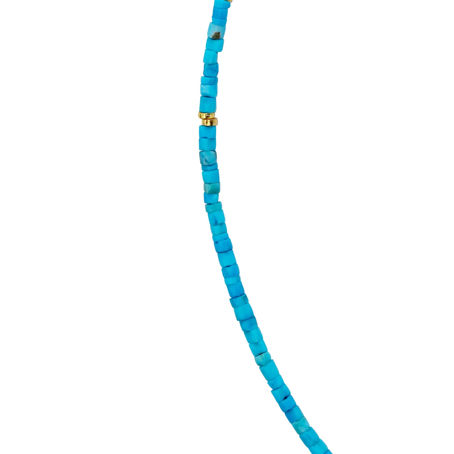 Tiny Turquoise Tube 18k Gold Necklace