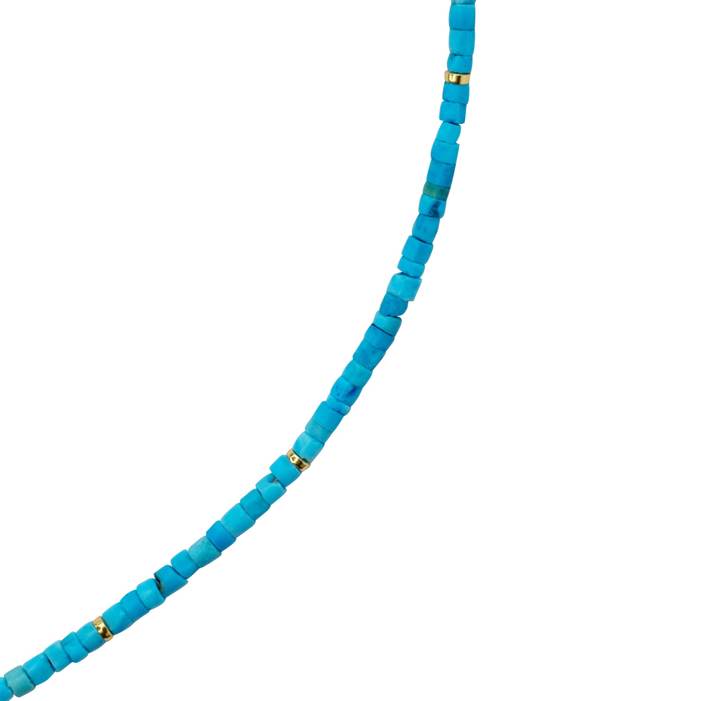 Tiny Turquoise Tube 18k Gold Necklace