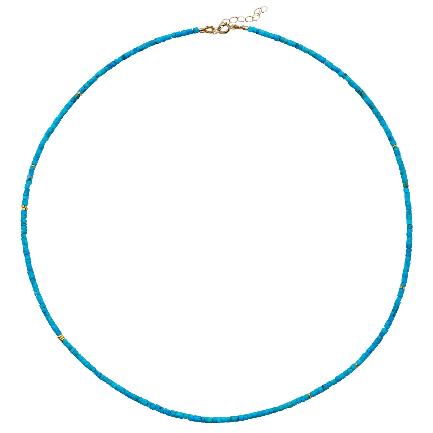 Tiny Turquoise Tube 18k Gold Necklace