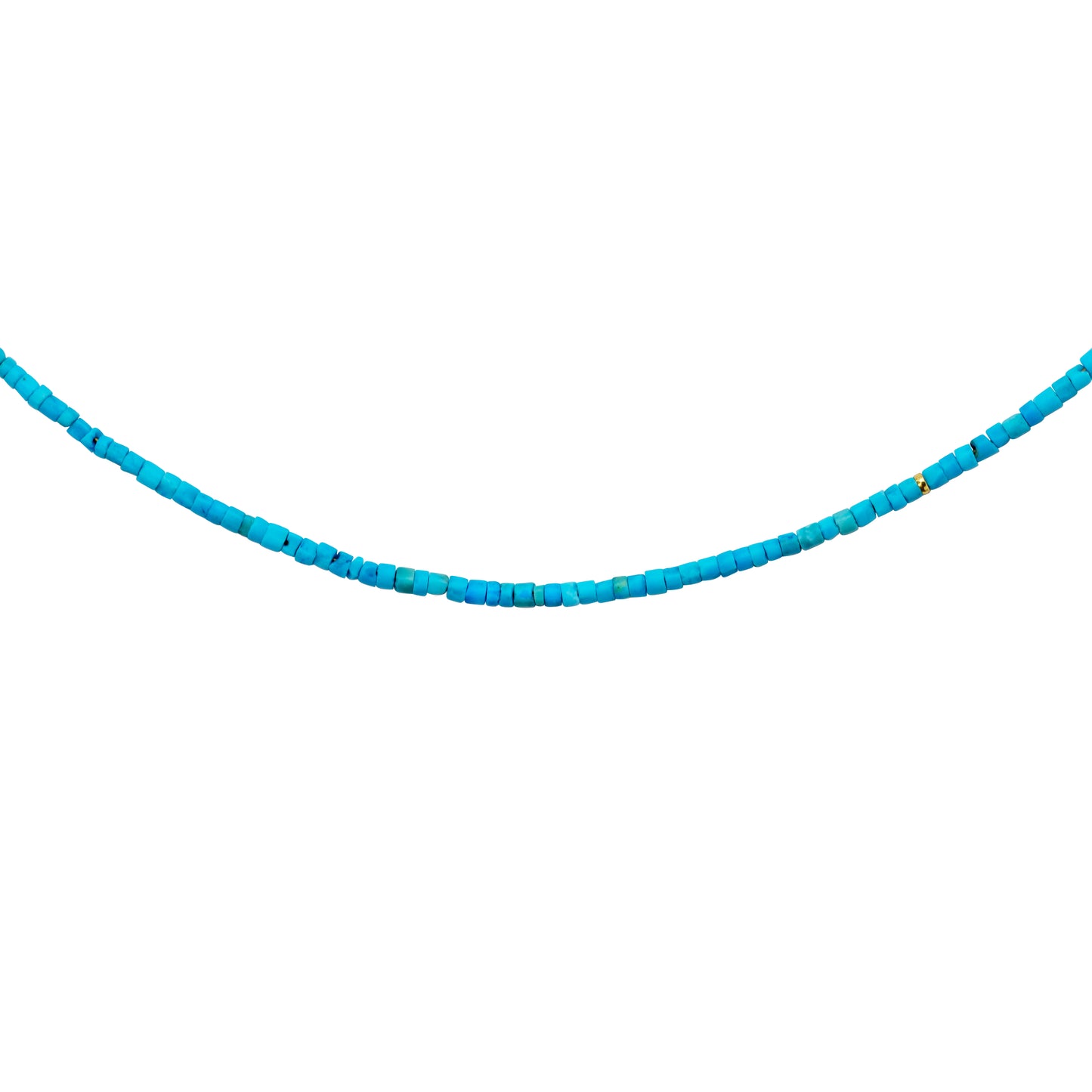 Tiny Turquoise Tube 18k Gold Necklace