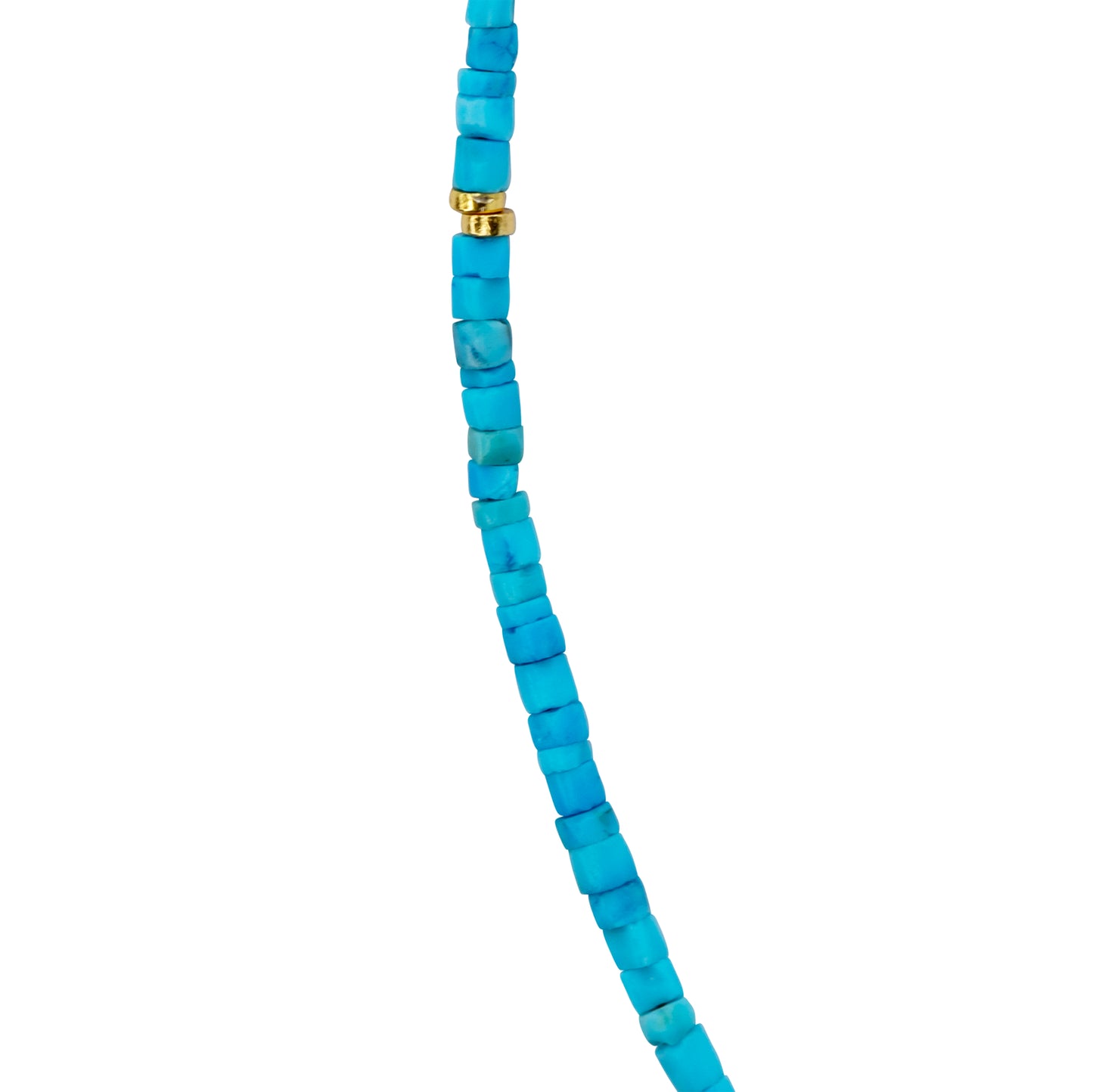 Tiny Turquoise Tube 18k Gold Necklace