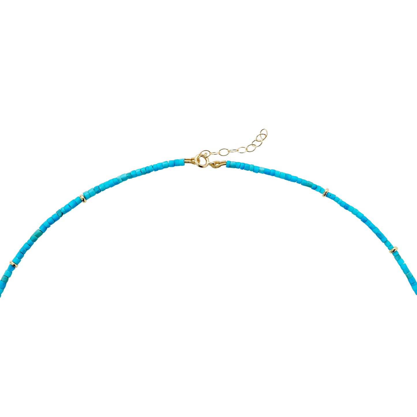 Tiny Turquoise Tube 18k Gold Necklace II