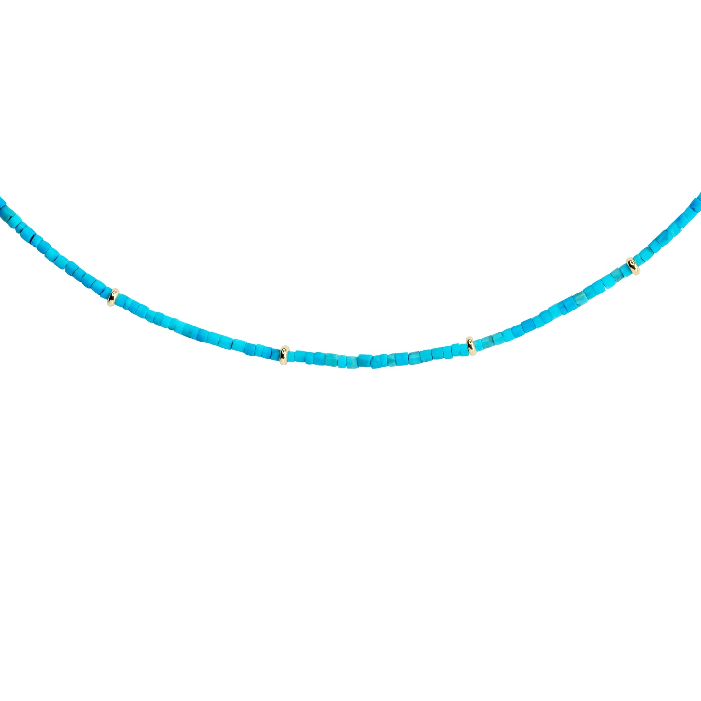 Tiny Turquoise Tube 18k Gold Necklace II