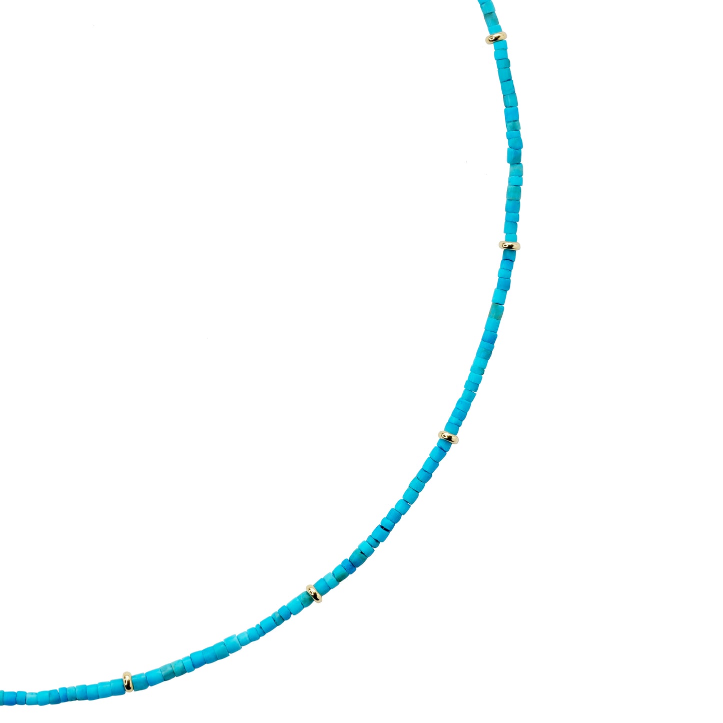 Tiny Turquoise Tube 18k Gold Necklace II