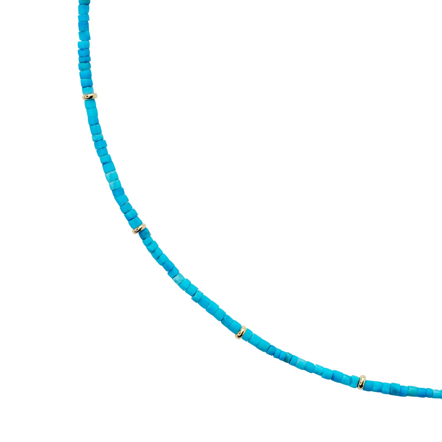 Tiny Turquoise Tube 18k Gold Necklace II