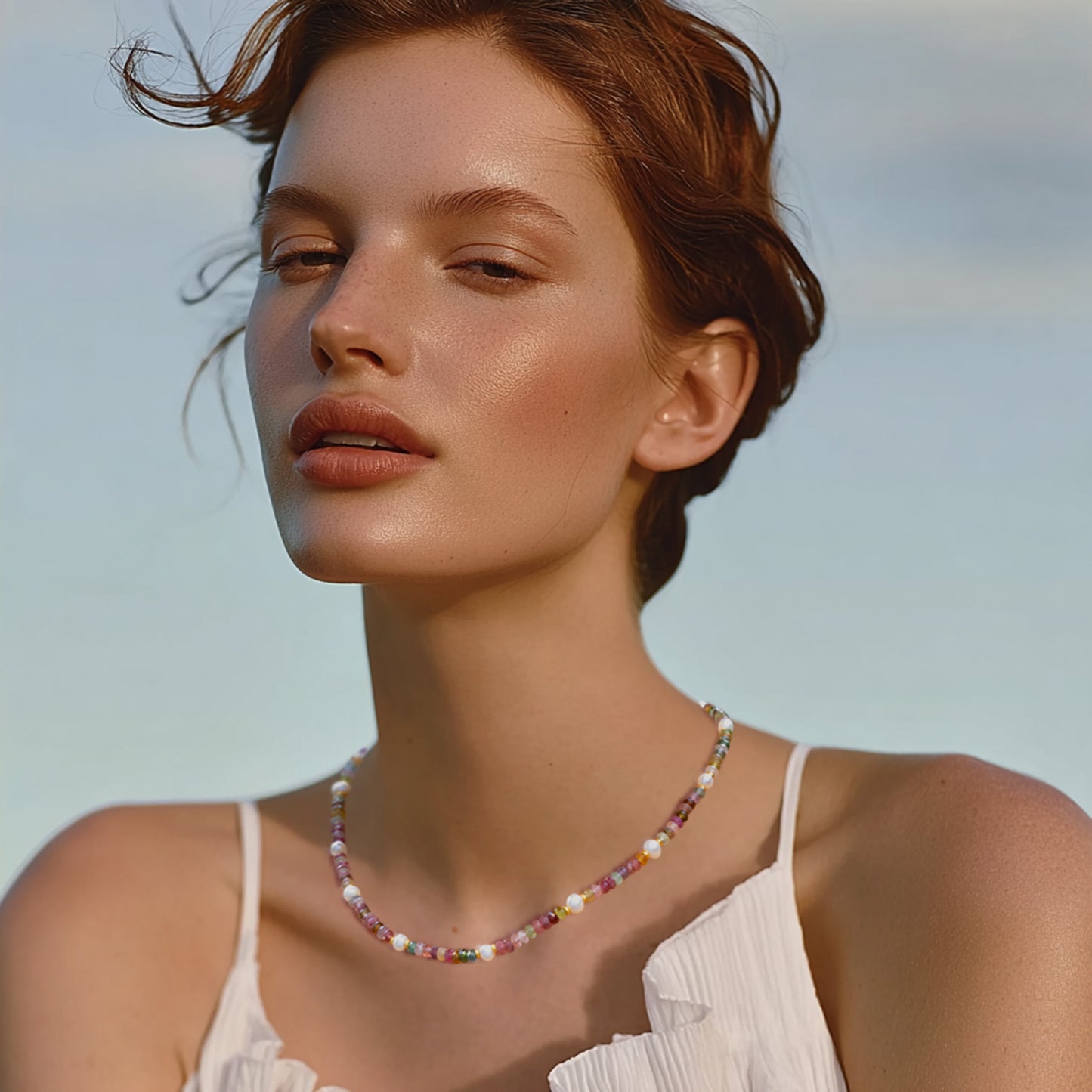 Tourmaline Pearl 14K Gold Necklace