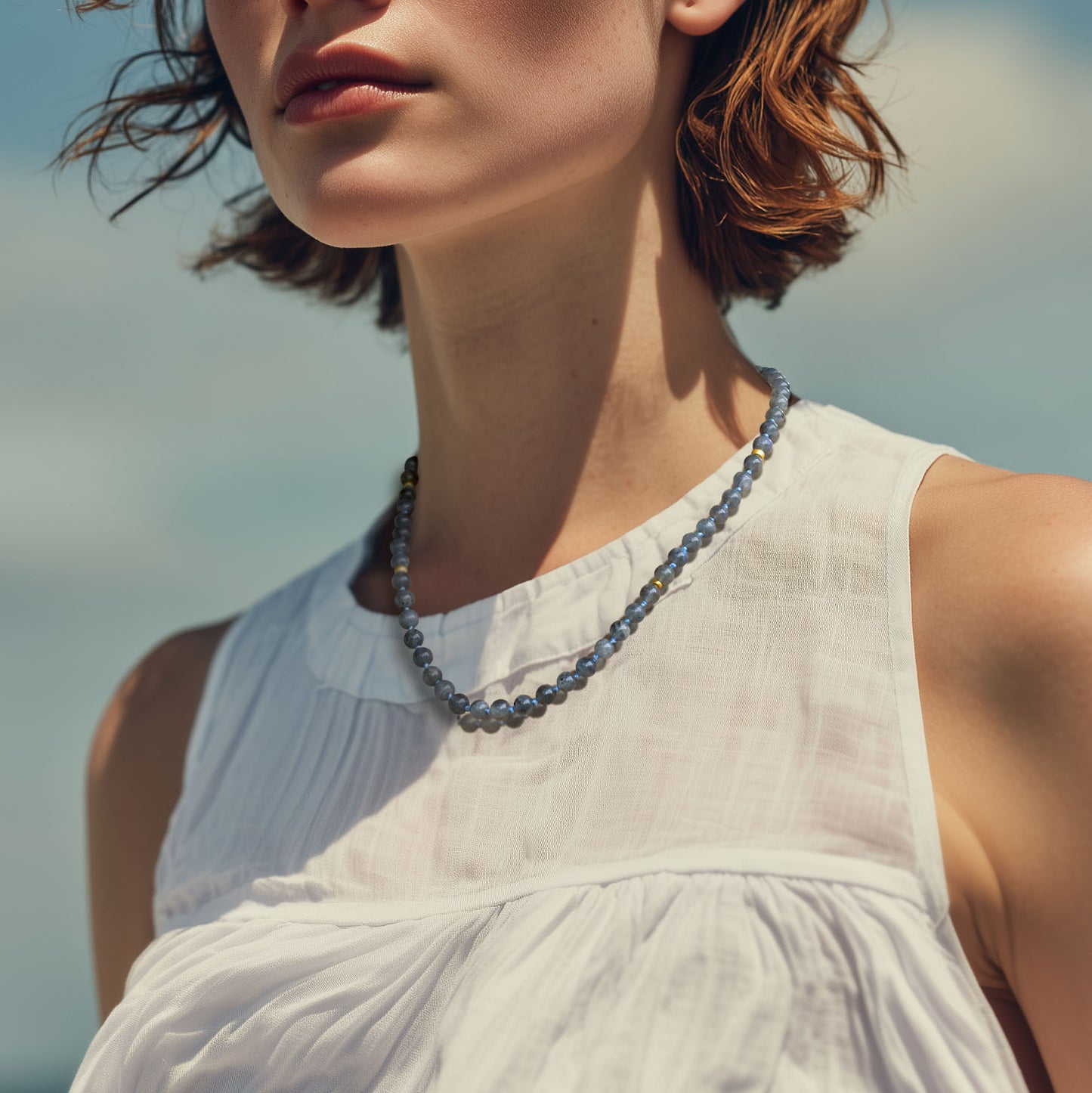 Translucent Gray Labradorite Necklace