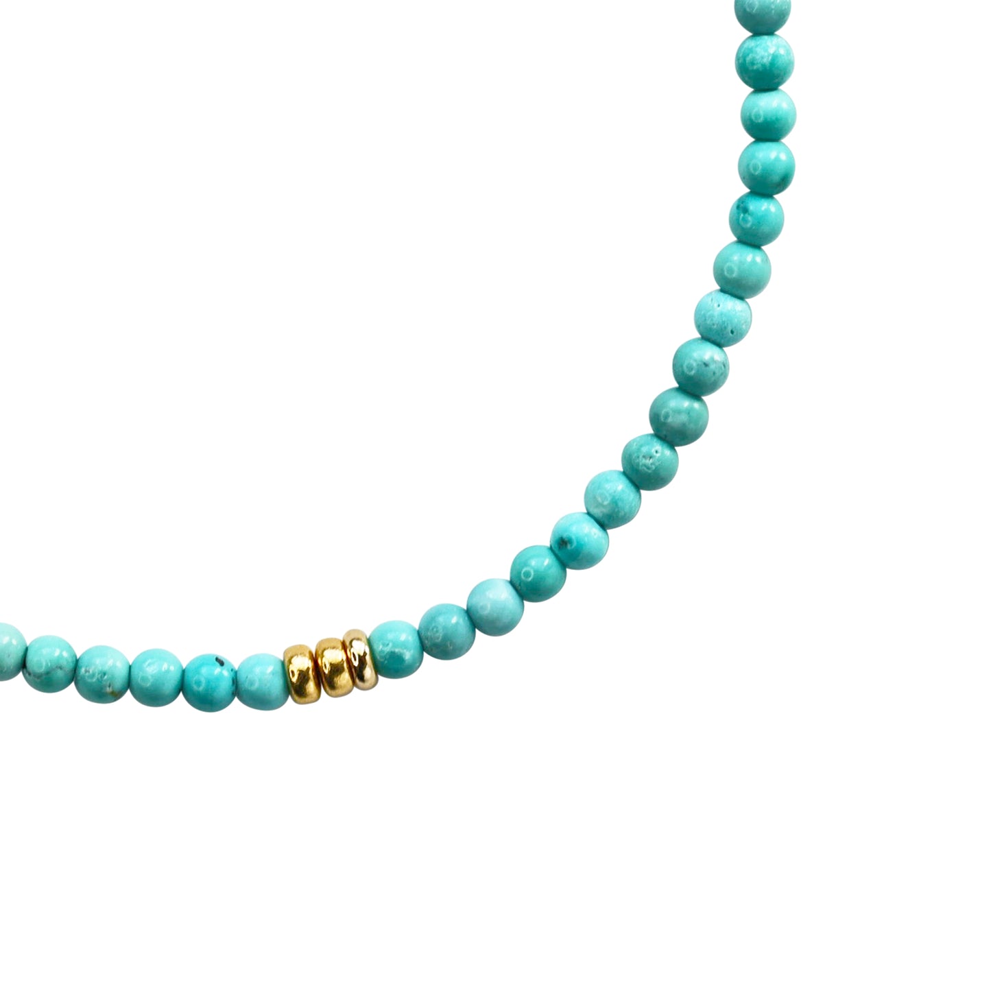 Birthstone December Turquoise Gold Bead Bracelet