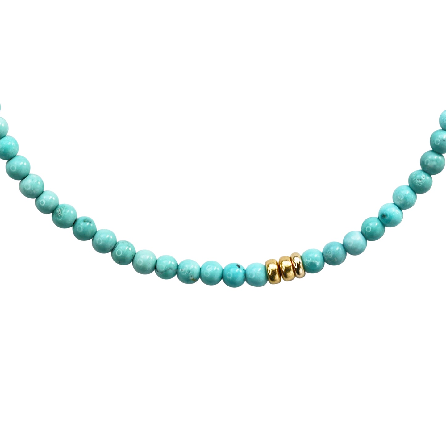 Birthstone December Turquoise Gold Bead Bracelet