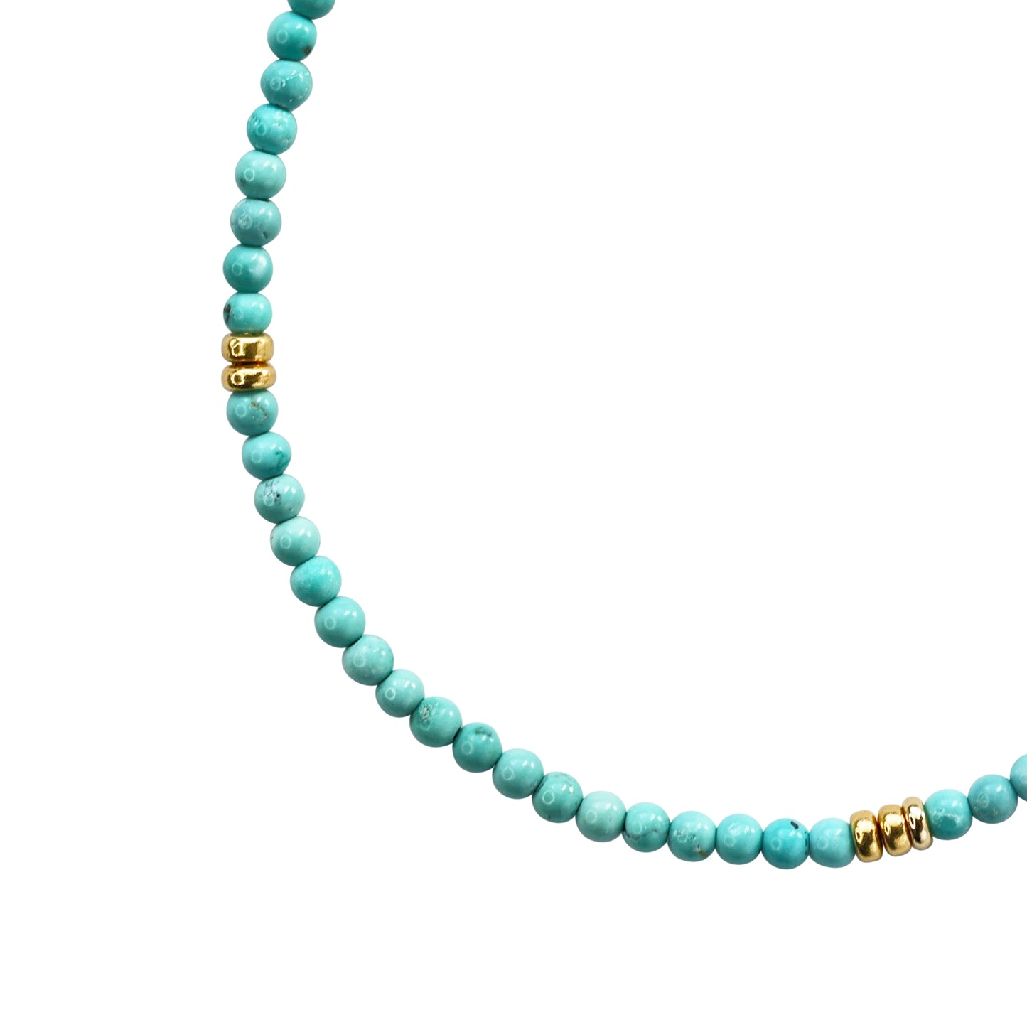 Birthstone December Turquoise Gold Bead Bracelet