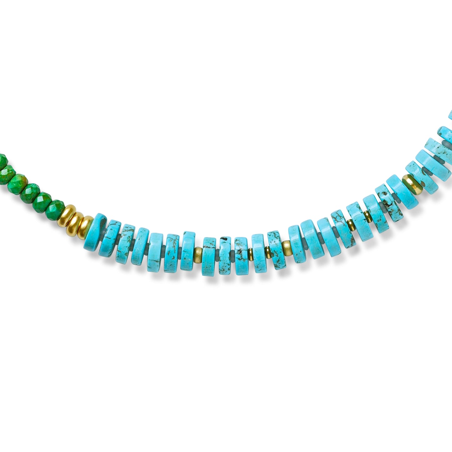 Turquoise Lapis Color Block Necklace