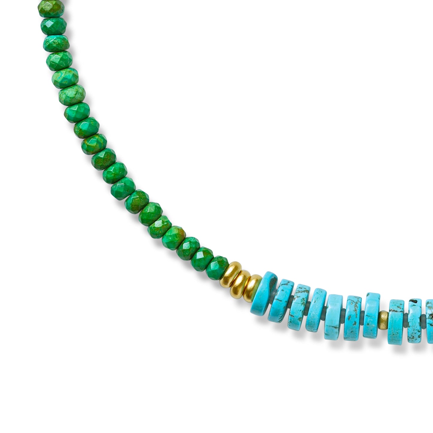 Turquoise Lapis Color Block Necklace