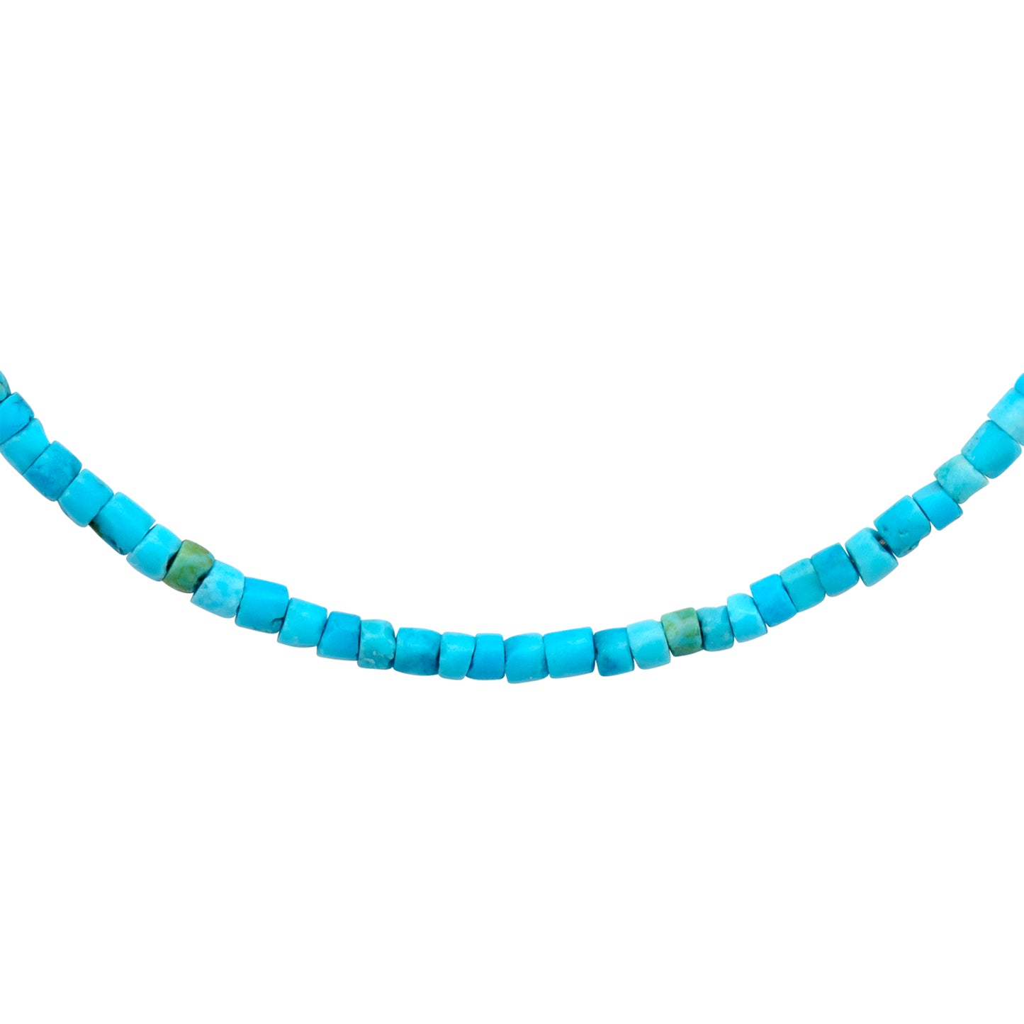 December Birthstone Turquoise Tube Bracelet 14K Gold