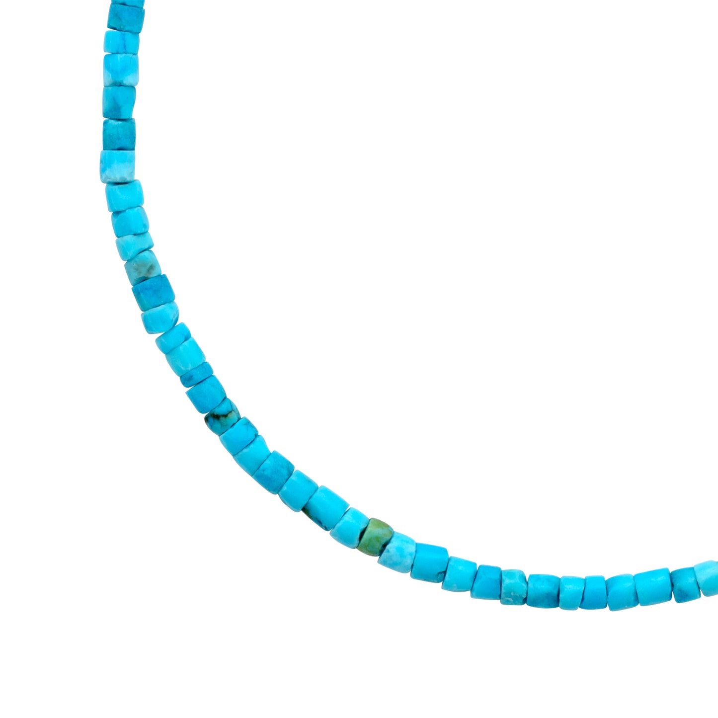 December Birthstone Turquoise Tube Bracelet 14K Gold