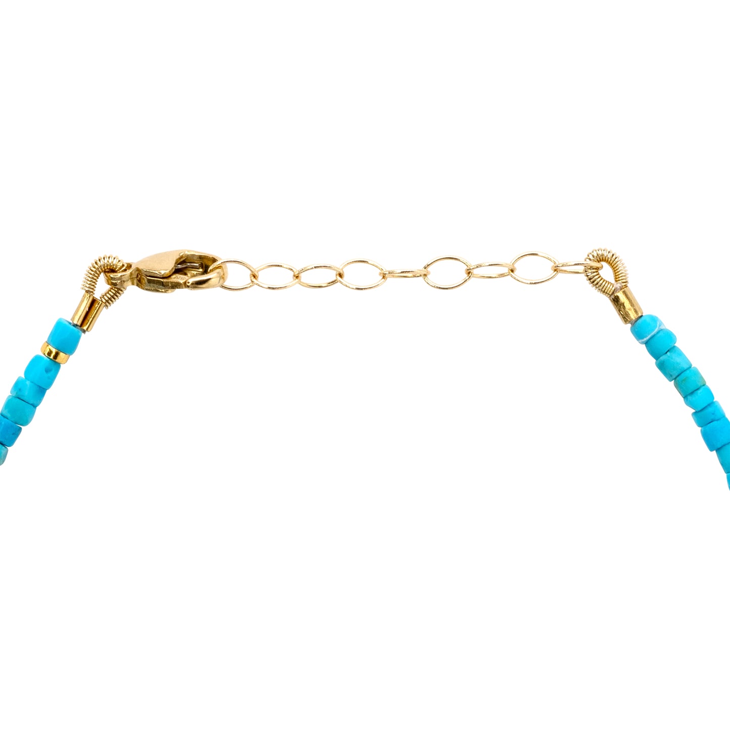 December Birthstone Turquoise Tube Bracelet 14K Gold